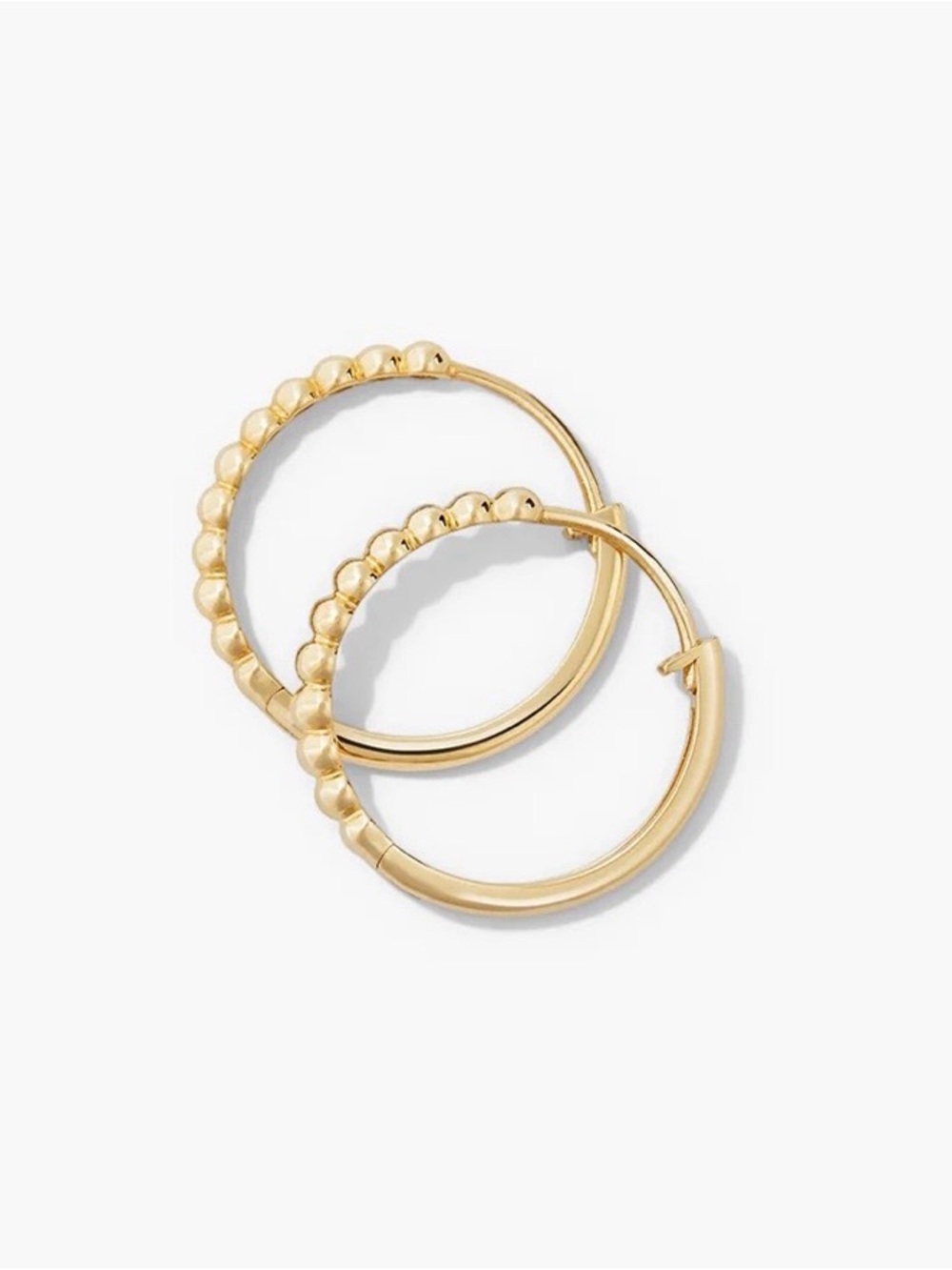 Mejuri Beaded Small Hoops | Solid 14K Gold | Authentic - Picture 3 of 9